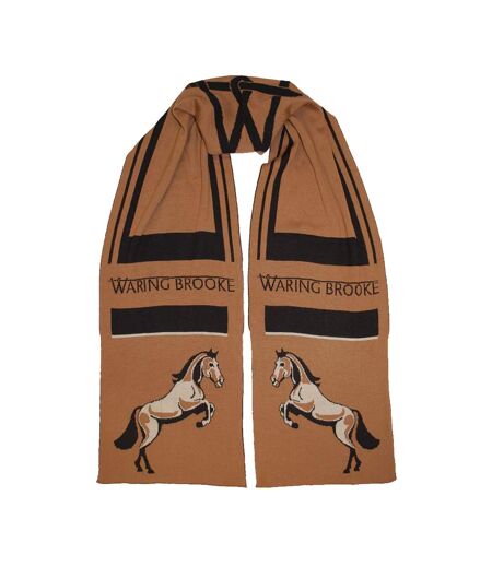 Unisex Adult Horse Scarf Tan Waring Brooke