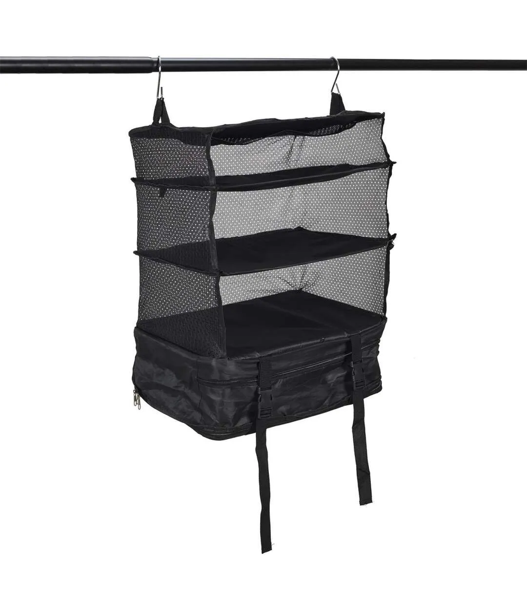 Penderie de Voyage Filet Pliable 57cm Noir-1
