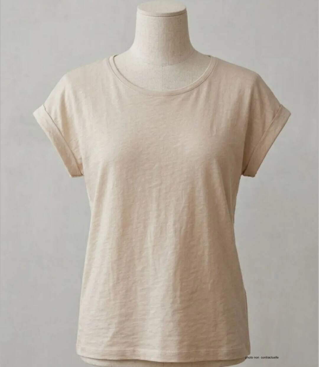 Tee-shirt MAYFLOWER DELHI2 sans manches : l'élégance naturelle en coton flammé beige-3