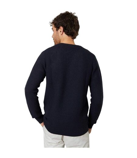 Mens Yarra Textured Regular Jumper Navy Threadbare