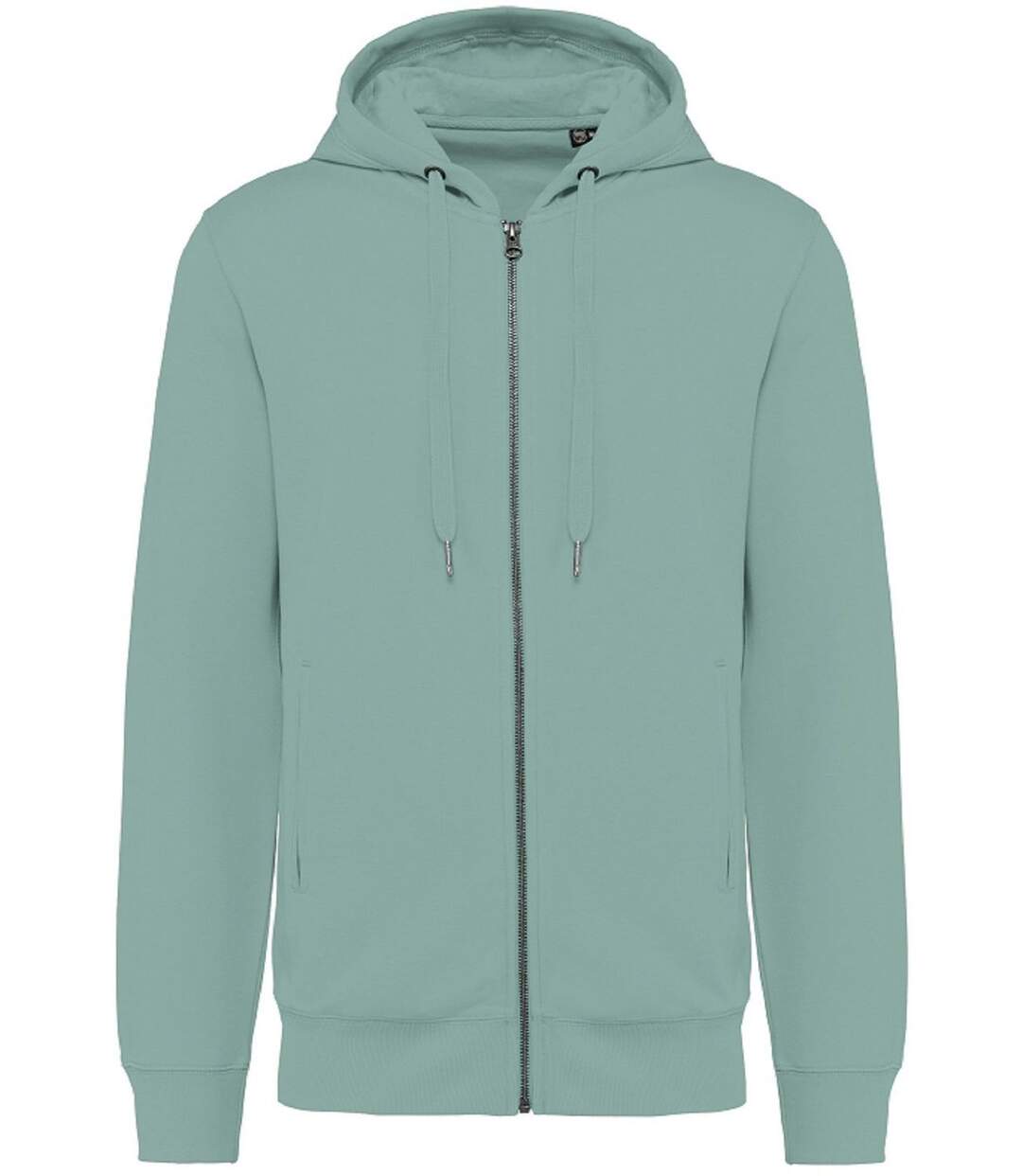 Sweat shirt zippé à capuche coton bio - Mixte - K4008 - vert amande