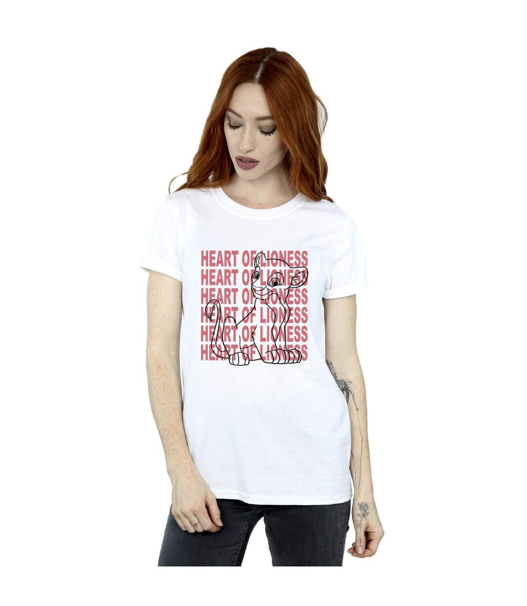 Disney Womens/Ladies The Lion King Heart Of A Lioness Cotton Boyfriend T-Shirt (Blanc) - UTBI29372-1