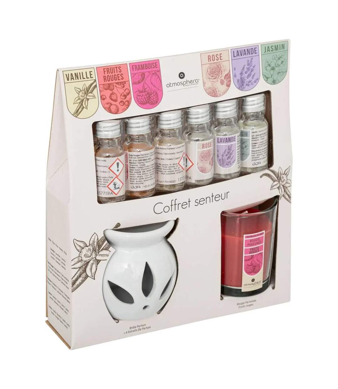 Coffret Senteur 8 Pièces Bien-être 23cm Fruit Rouge-1