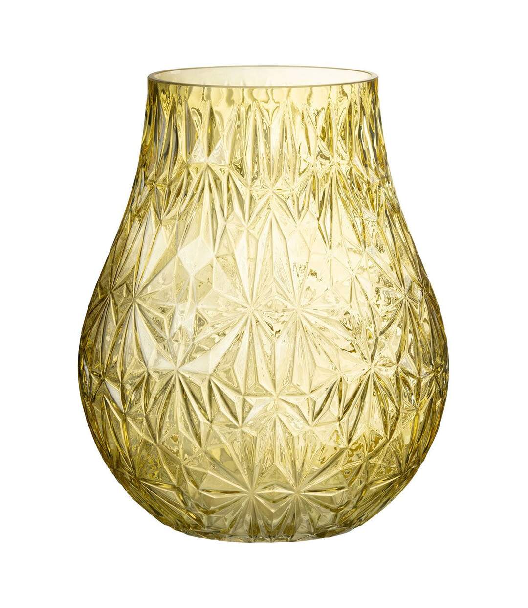 Vase Design en Verre Diamant 28cm Jaune-1