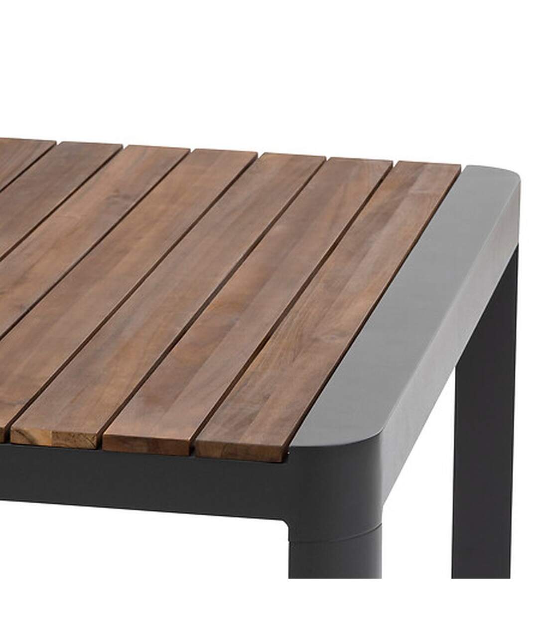 Table de jardin fixe en aluminium et acacia 10 places PARADIZE - Noyer et graphite-4