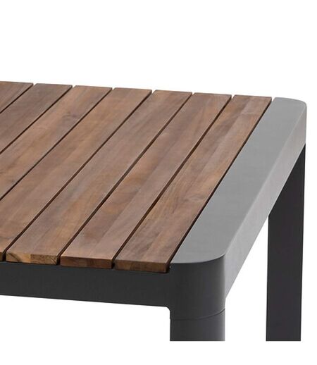 Table de jardin fixe en aluminium et acacia 10 places PARADIZE - Noyer et graphite