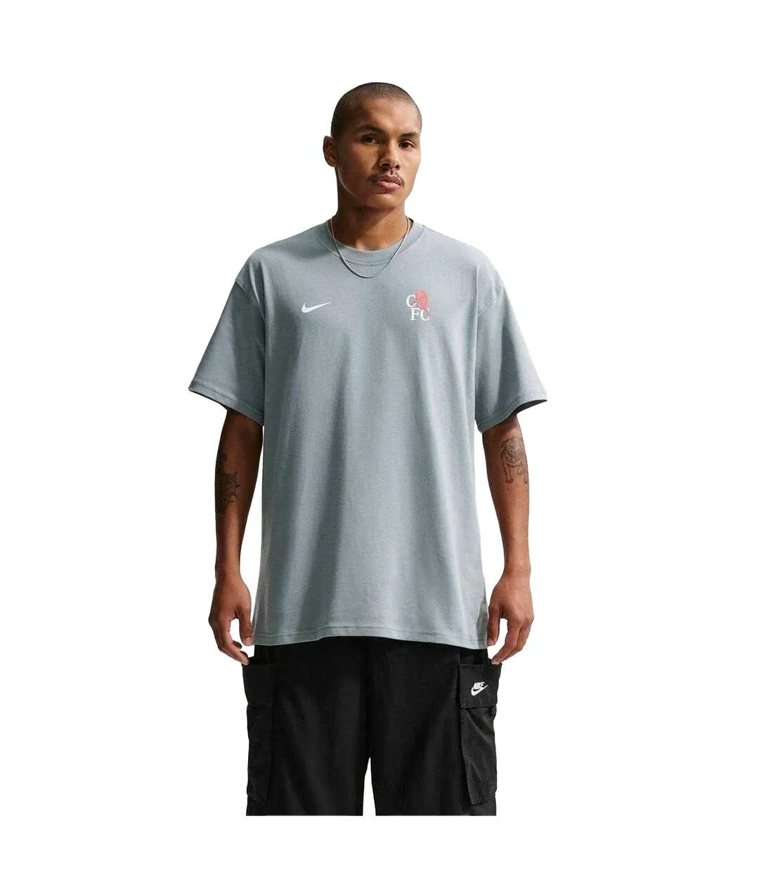 Mens Peak 25/26 Chelsea Fc Oversized T-shirt Grey Orange Nike-2