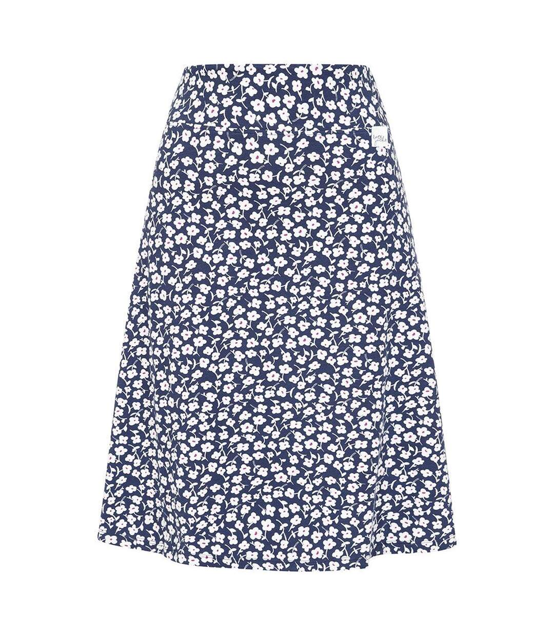 Womens/ladies Buttercups Jersey Midi Skirt Blue White Lazy Jacks-2