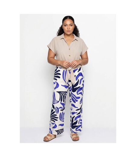 Pantalon large imprimé abstrait