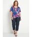 T-shirt cache-coeur long blousant motif floral-3
