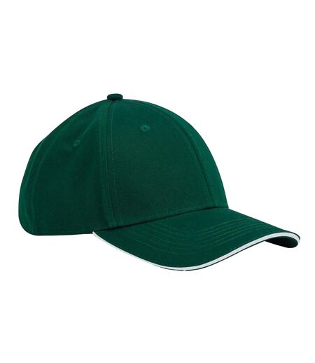 Casquette De Baseball Motif/style 6 Panneaux Earthaware Vert Bouteille Blanc Beechfield