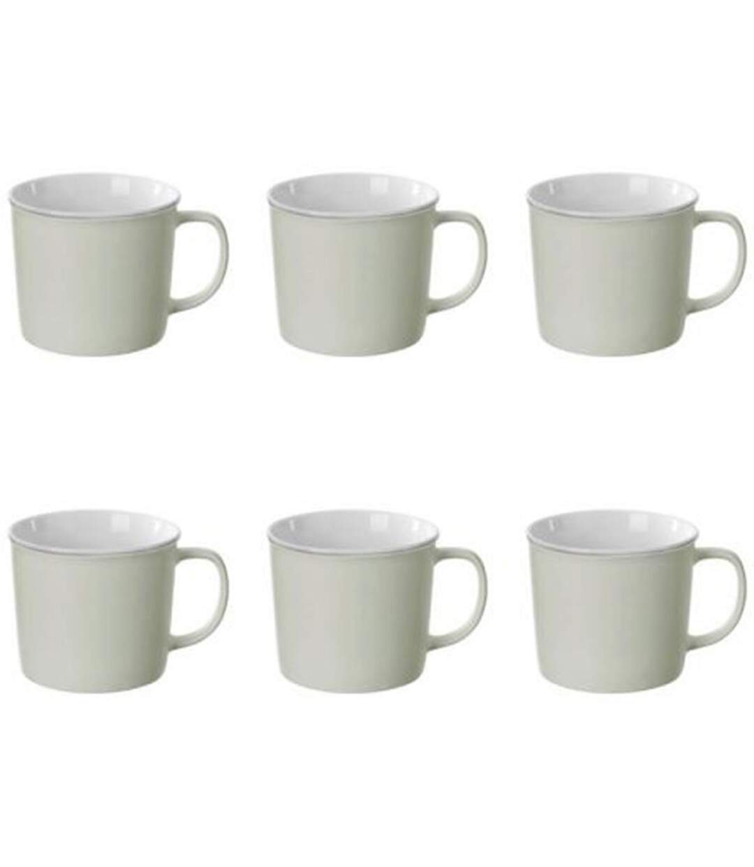 Lot de 6 Mugs en Porcelaine Nature 38cl Menthe-1