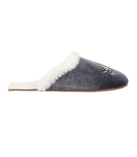 Womens/ladies Beaded Mule Slippers White Black Biba