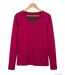 Mayflower NESTOR4 : Tee-shirt manches longues violet et gris avec col style boutonné-2