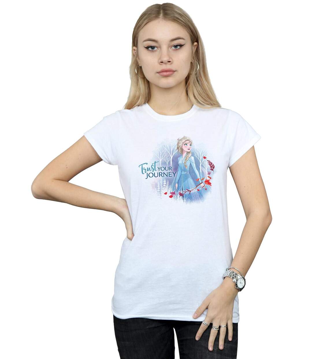 Disney Femme/Les femmes Frozen 2 Trust Your Journey - T-shirt en coton (Blanc) - UTBI21759-2