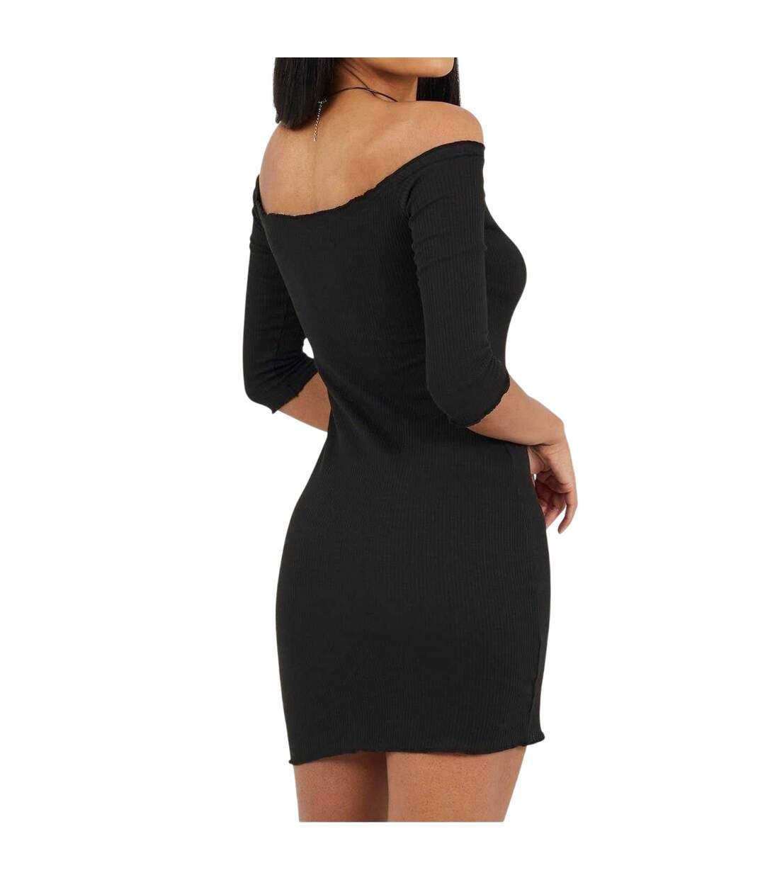Robe Courte Motif/style Côtelé Femme Noir Brave Soul-2
