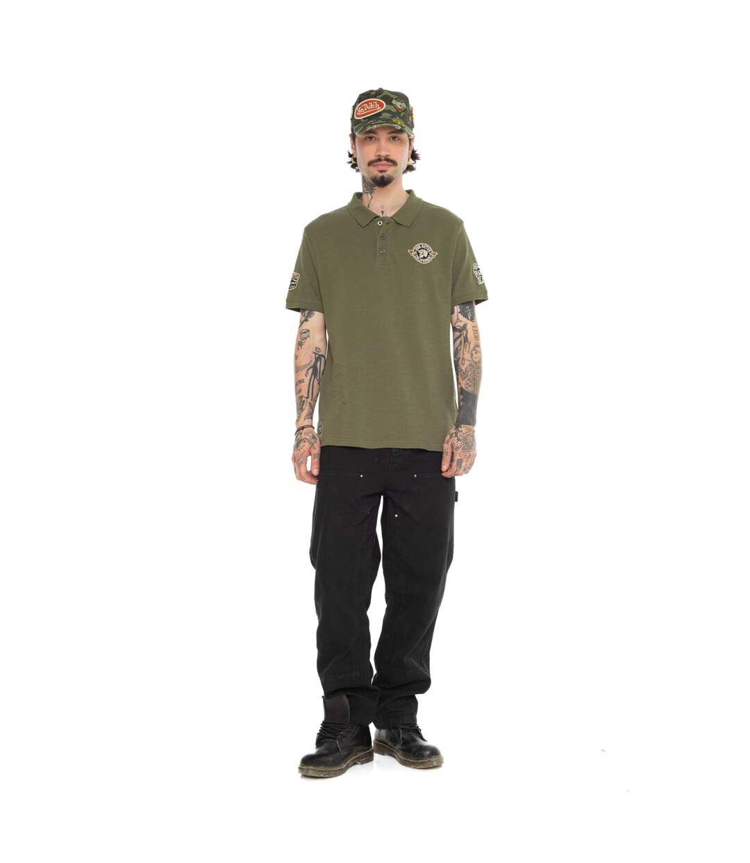 Polo piqué slub avec écusson Raph Vondutch-5