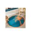 Tapis Déco Palmier Yucatan 120cm Bleu Canard-2
