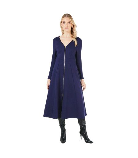 Robe mi-longue femme bleu marine Principles