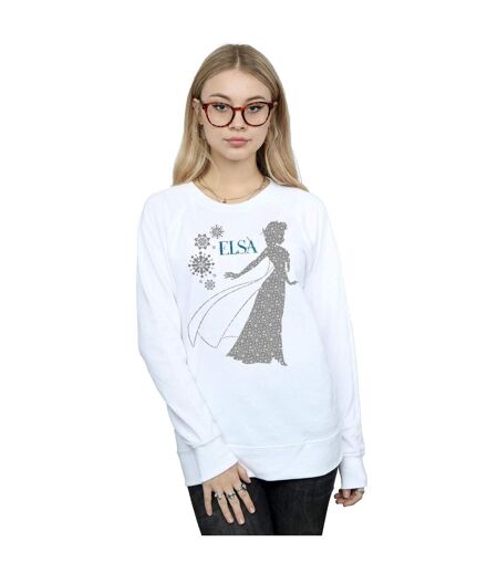 Disney Pantalon de survêtement Frozen Elsa Christmas Silhouette Femmes/Dames (Blanc) - UTBI6138