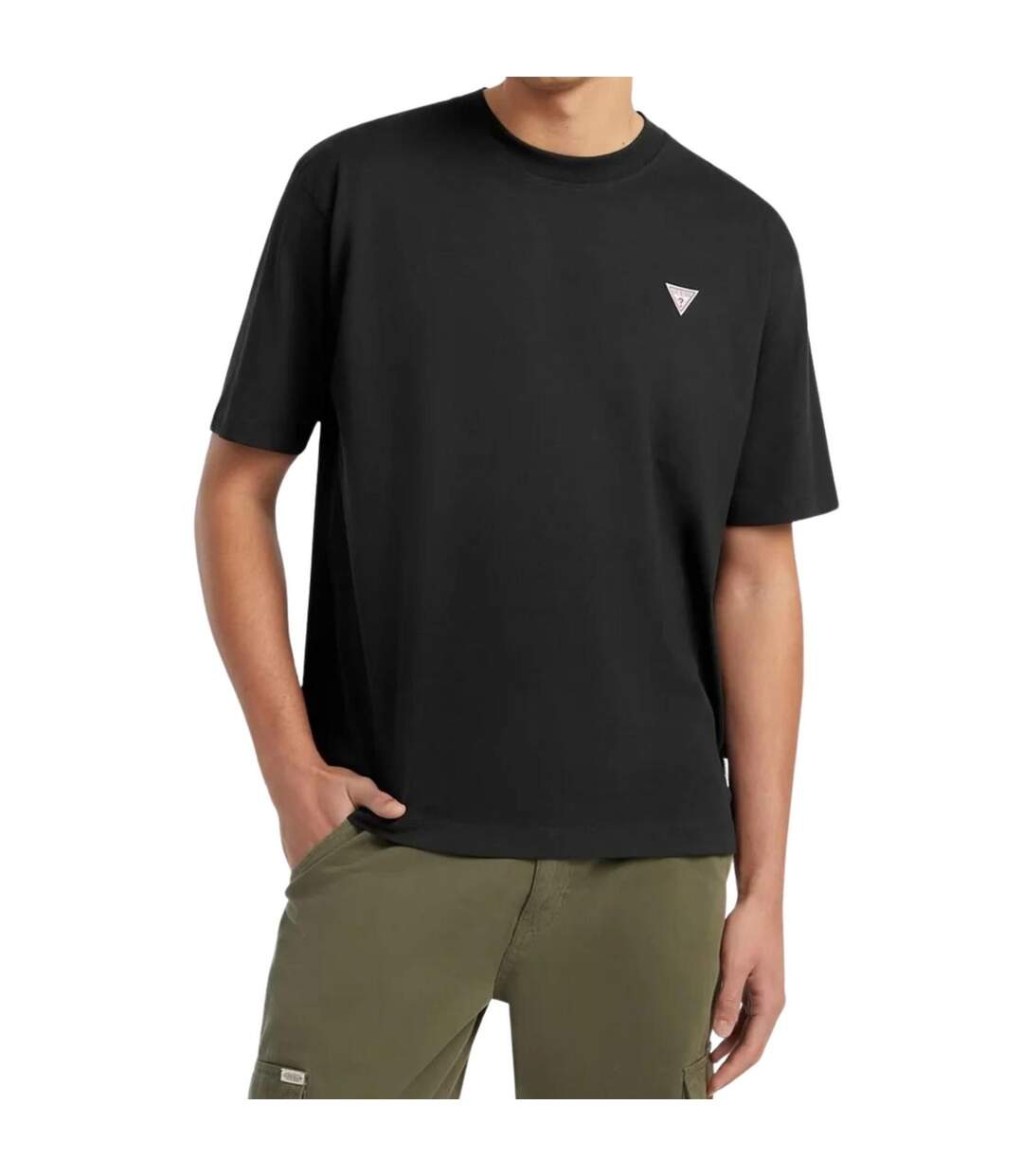 T-shirt Motif/style Logo Jeans Homme Noir Guess-1
