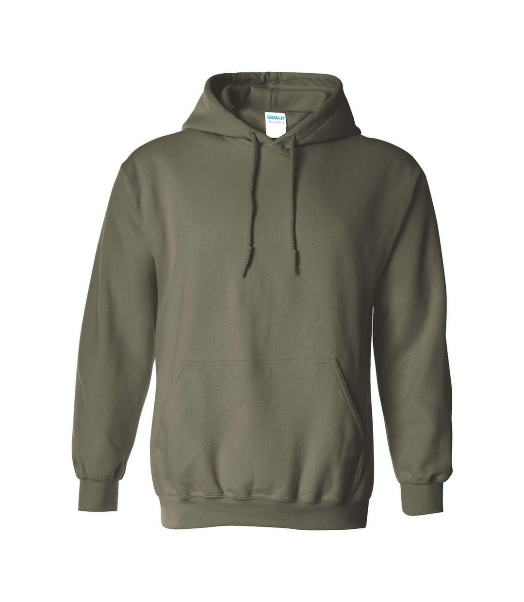Sweat À Capuche Adulte Vert Kaki Gildan-1