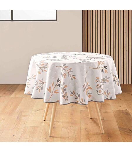 Nappe Ronde Antitache Imprimé Manola 180cm Naturel