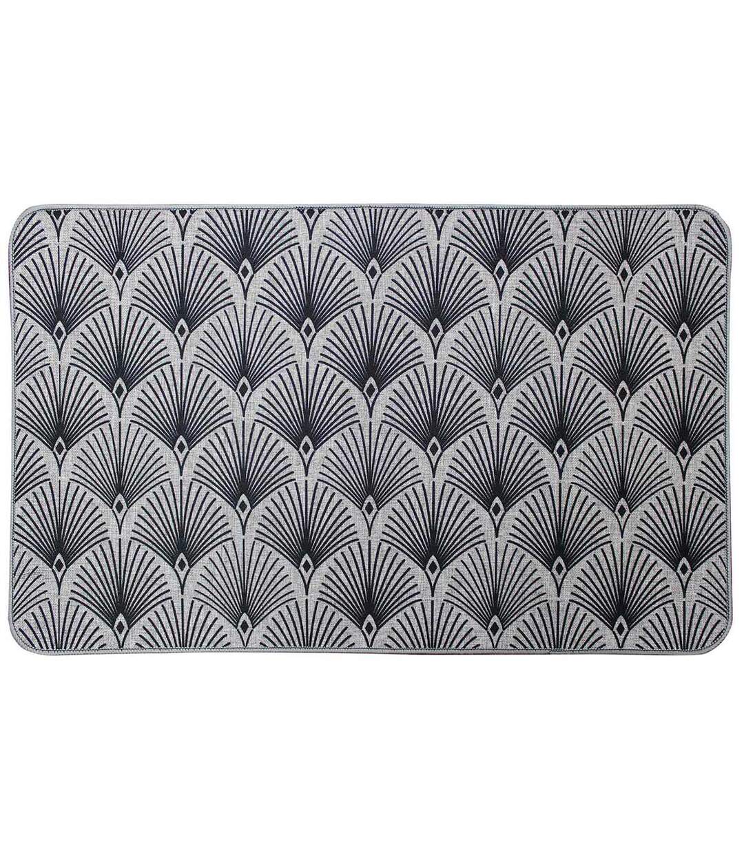 Tapis Tissé Imprimé Casella 45x75cm Gris-1