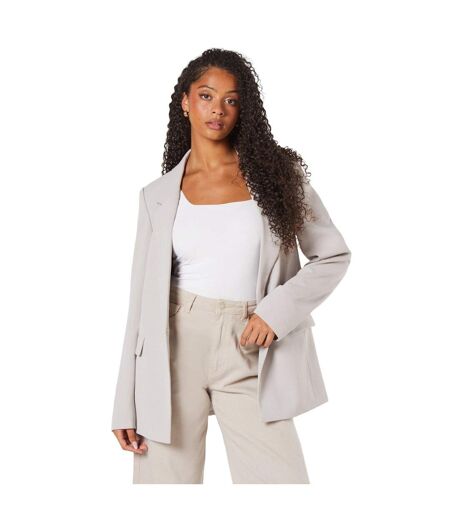 Womens/ladies single-breasted tall boyfriend blazer silver grey Dorothy Perkins