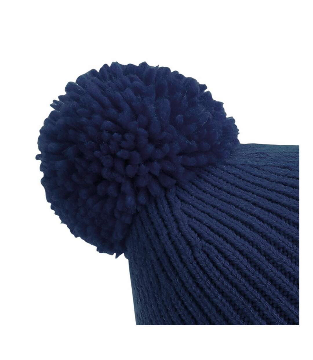 Beechfield Unisex Engineered Knit Ribbed Pom Pom Beanie (Oxford Navy) - UTRW7313-2