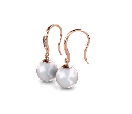 Boucles d'oreilles Pearl Hook, Perle d'Autriche, Cristal d'Autriche