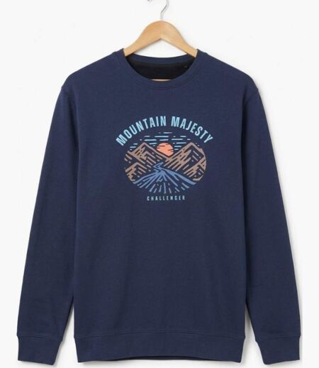 CHALLENGER PARK1 — Sweat imprimé marine : le style sportswear ultra-confort