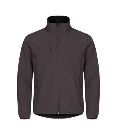 Mens Classic Soft Shell Jacket Dark Grey Clique
