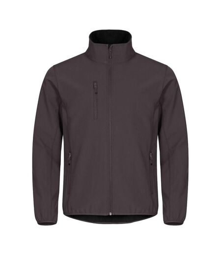 Mens Classic Soft Shell Jacket Dark Grey Clique