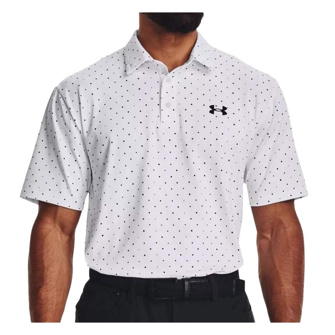 Polo Blanc/Noir Homme Under Armour Playoff - L-1