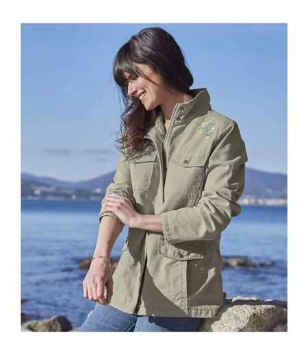 Veste saharienne femme kaki Atlas For Women