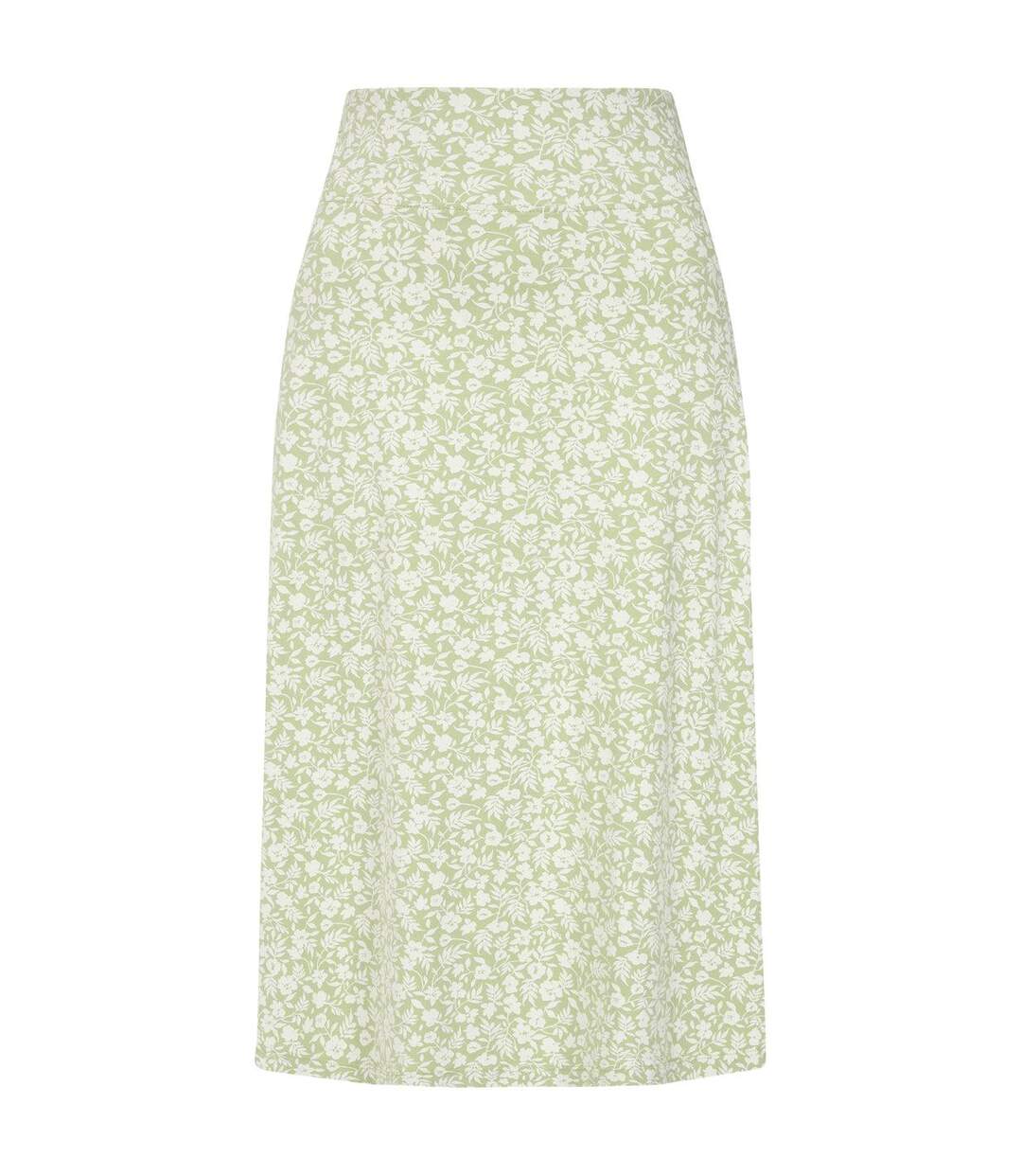Womens/ladies Floral Jersey Skirt Grass Green Lazy Jacks-1