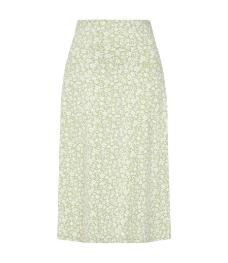 Womens/ladies Floral Jersey Skirt Grass Green Lazy Jacks