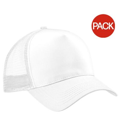 Lot de 2  casquettes de baseball homme blanc Beechfield