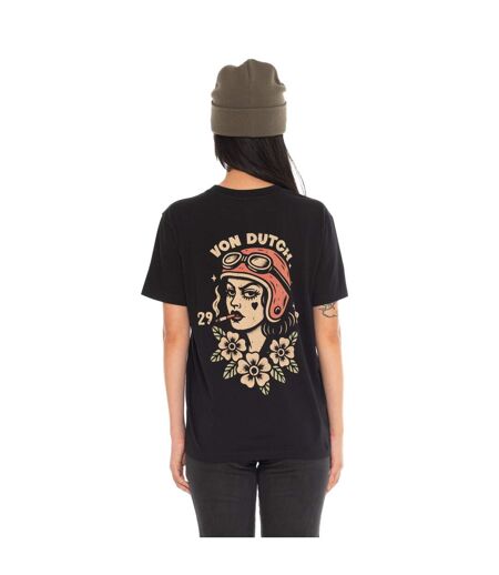 T-shirt femme col rond avec imprimé devant et dos Smoke Vondutch