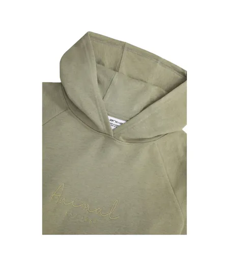 Womens/ladies Kaya Logo Hoodie Green Animal