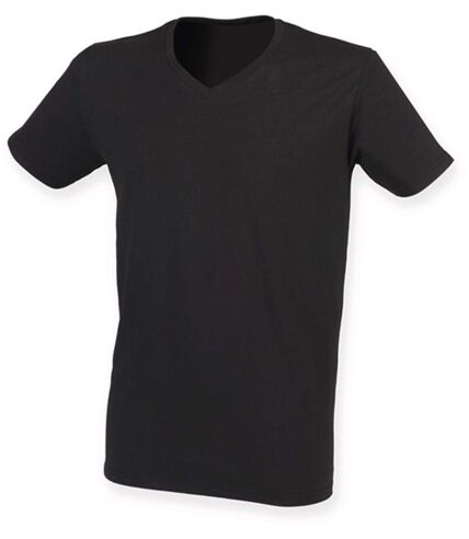 T-shirt col V - Homme - SFM122 - noir