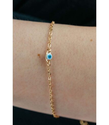 Tiny Blue Evil Eye Golden Turkish Minimalist Evil Eye Charm Bead Protection