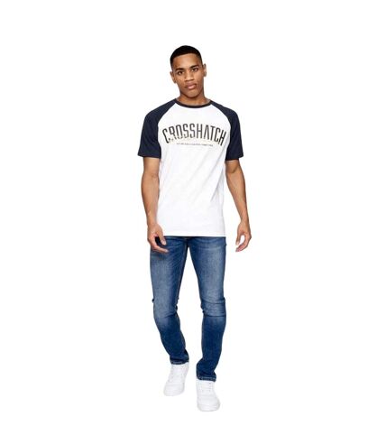 T-shirt plotmar homme bleu marine / blanc Crosshatch Crosshatch