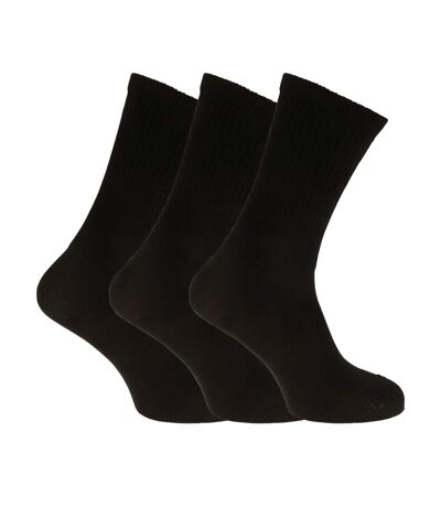 Womens/Ladies Extra Wide Comfort Fit Diabetic Socks (3 Pairs) (Black) - UTW472