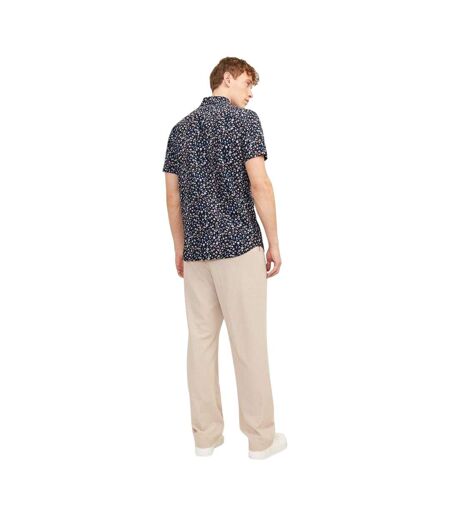 Chemise Manches Courtes Motif/style Imprimé Petites Fleurs Homme Bleu Nuit Jack And Jones
