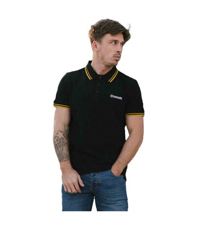 Mens Ss25 Twin Tip Polo Shirt Black Gold Lambretta