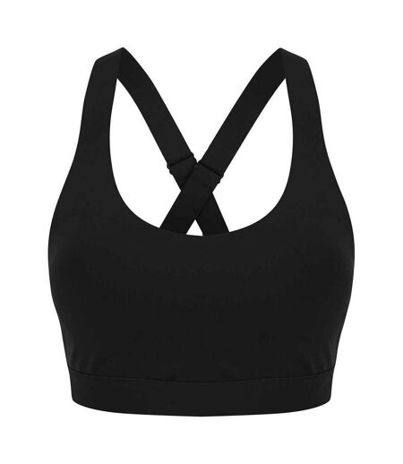 Womens/ladies medium impact core bra black Tombo