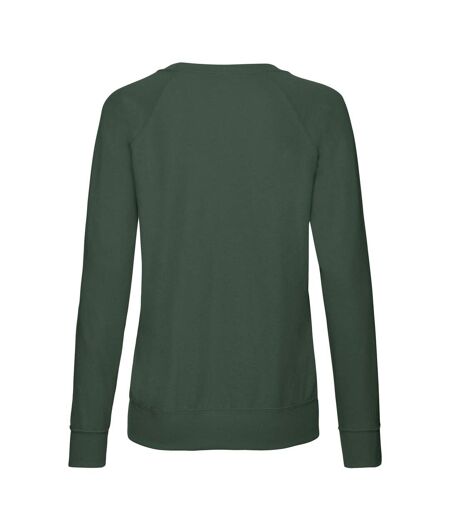 Fruit of the Loom Womens/Ladies Lightweight Lady Fit Raglan Sweatshirt (Bottle Green) - UTRW9854
