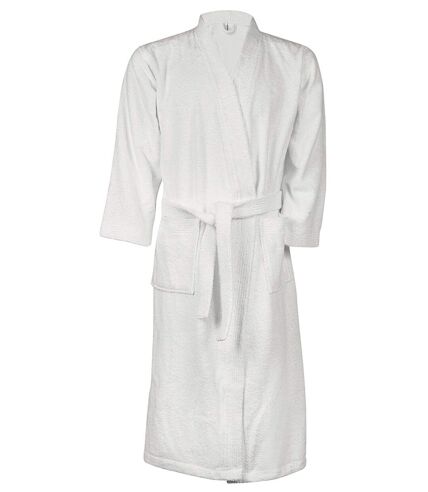 Peignoir de bain - coton - col kimono - K115 - blanc